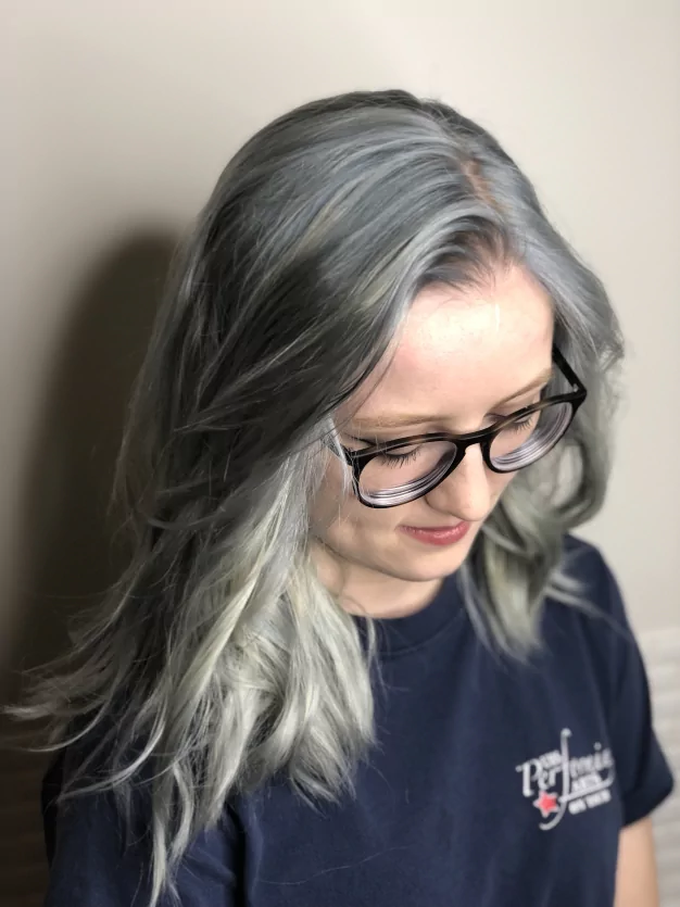 Hair ashy color service result