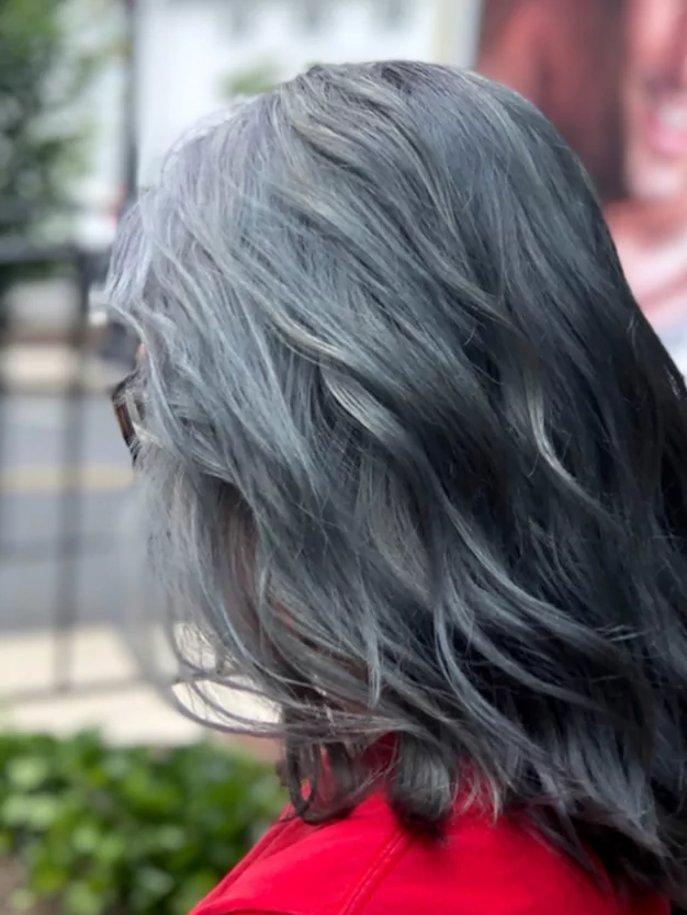 Hair ashy color service result