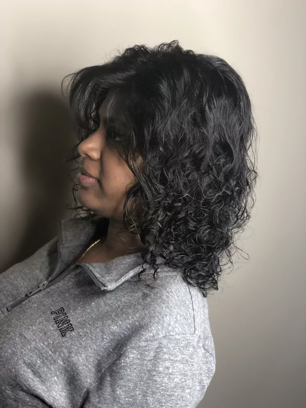 Hair curly cut and textured service result