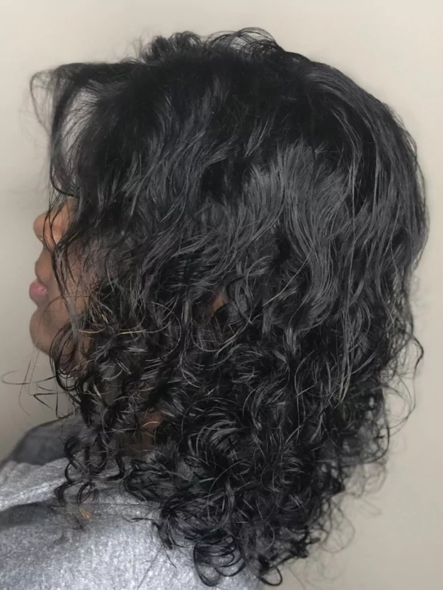 Hair curly cut and textured service result