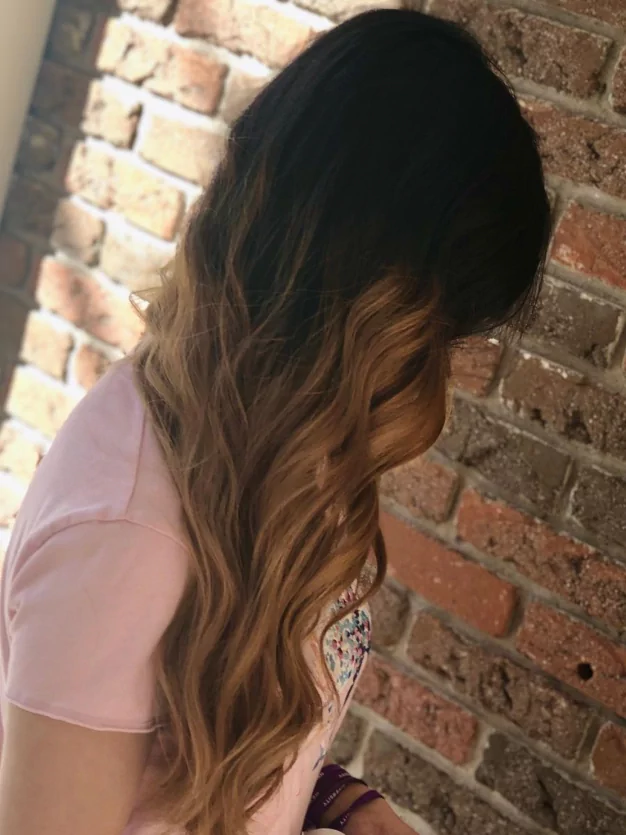 Hair color with high ombré technique service result