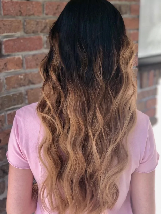 Hair color with high ombré technique service result