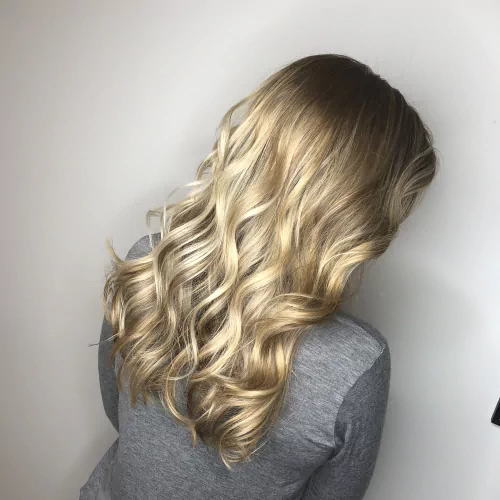 A hair highlight session result