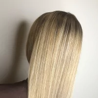 A hair highlight session result